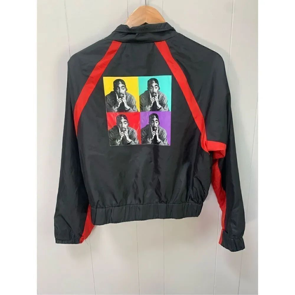 Chemistry 2Pac Poetic Justice Windbreaker Jacket Black Red Women's Medium